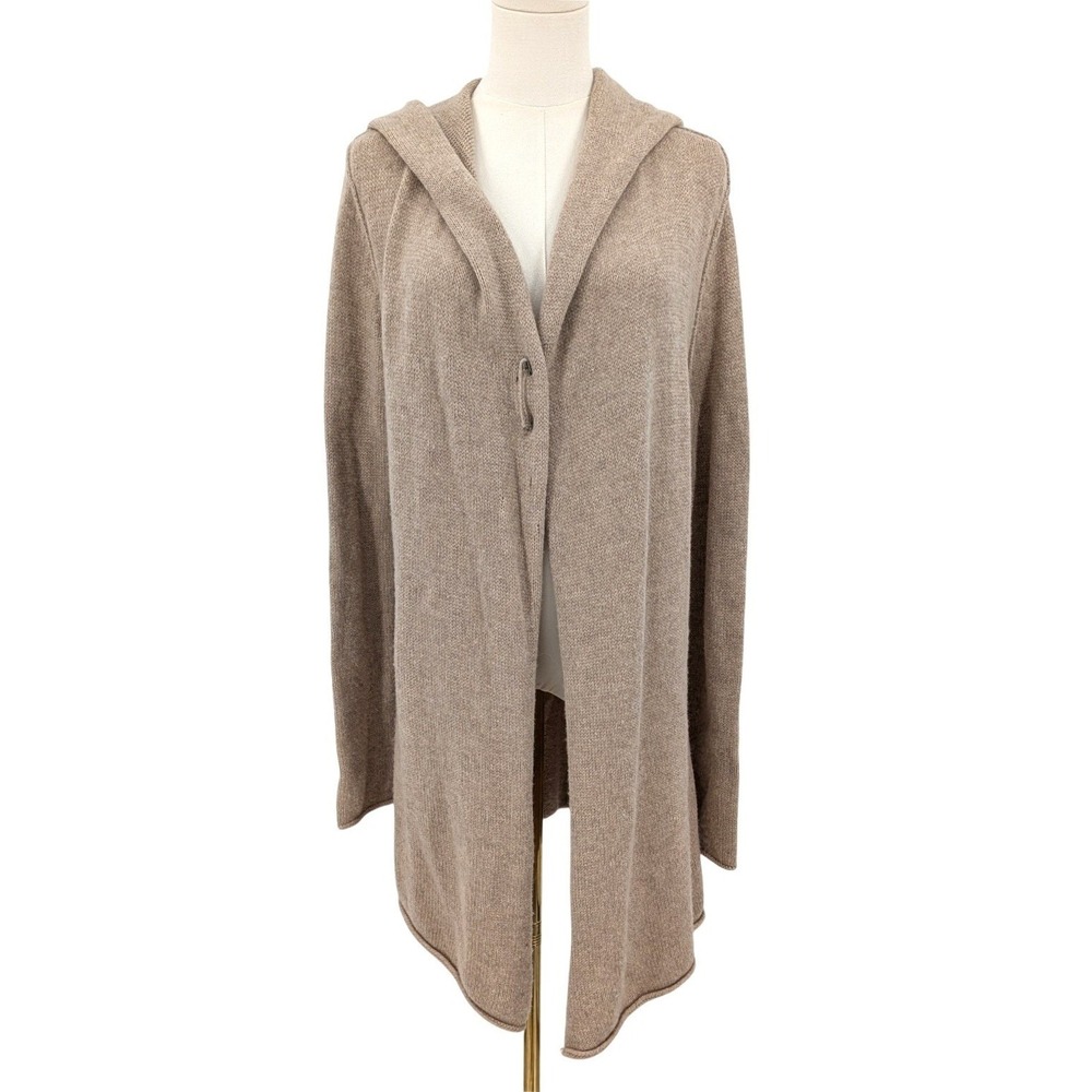 Vince Yak‎ Wool Cashmere Hooded Cardigan Open Front Longline Cozy Knit Size M